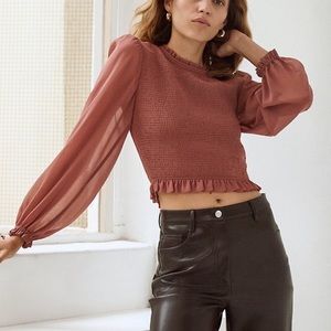 Aritzia Wilfred Tempest Blouse in Ashy Rose Pink